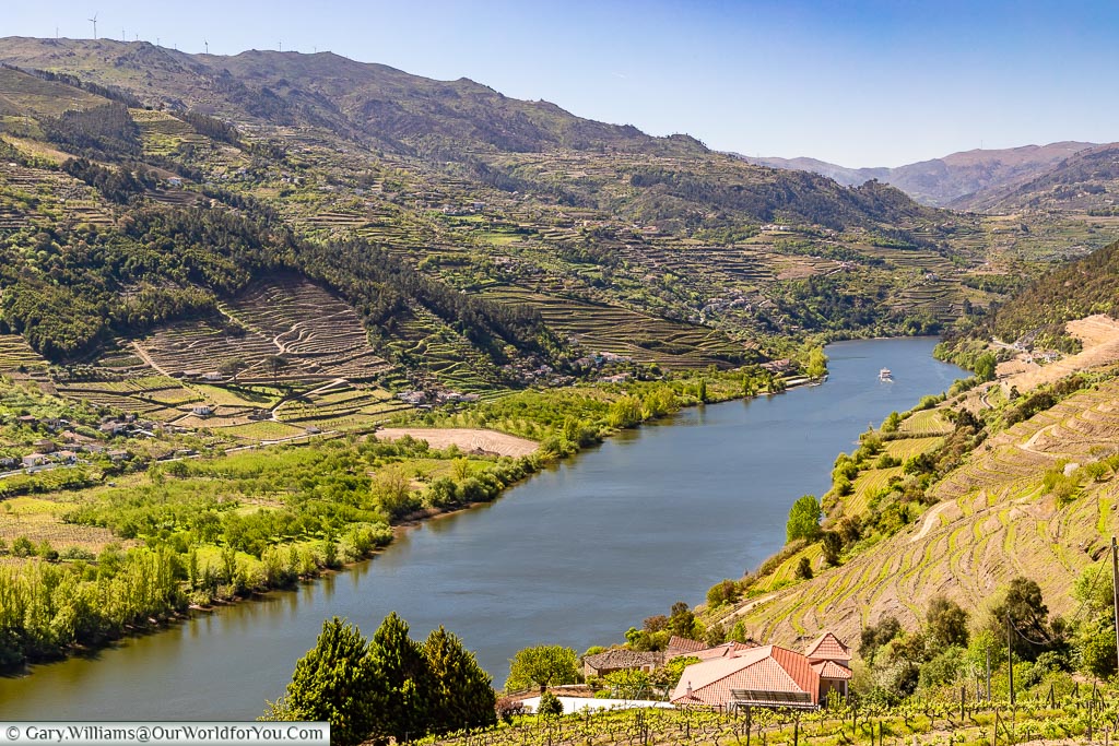 Looking along the Douro Valley outside Gafaria, Portugal