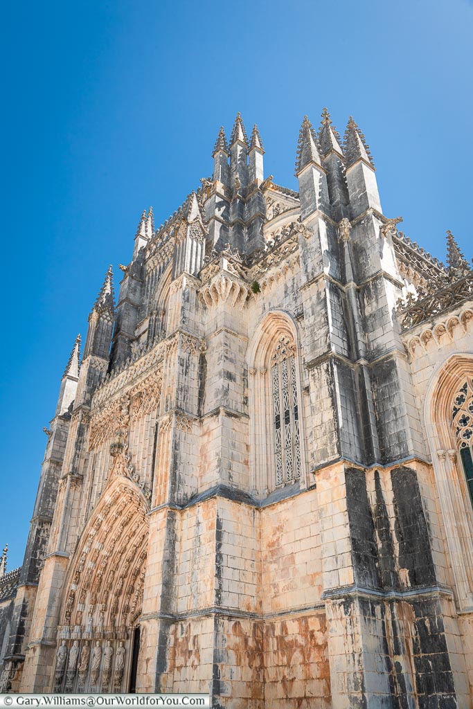 The main entrance to the Monastery of Batalha, Portugal