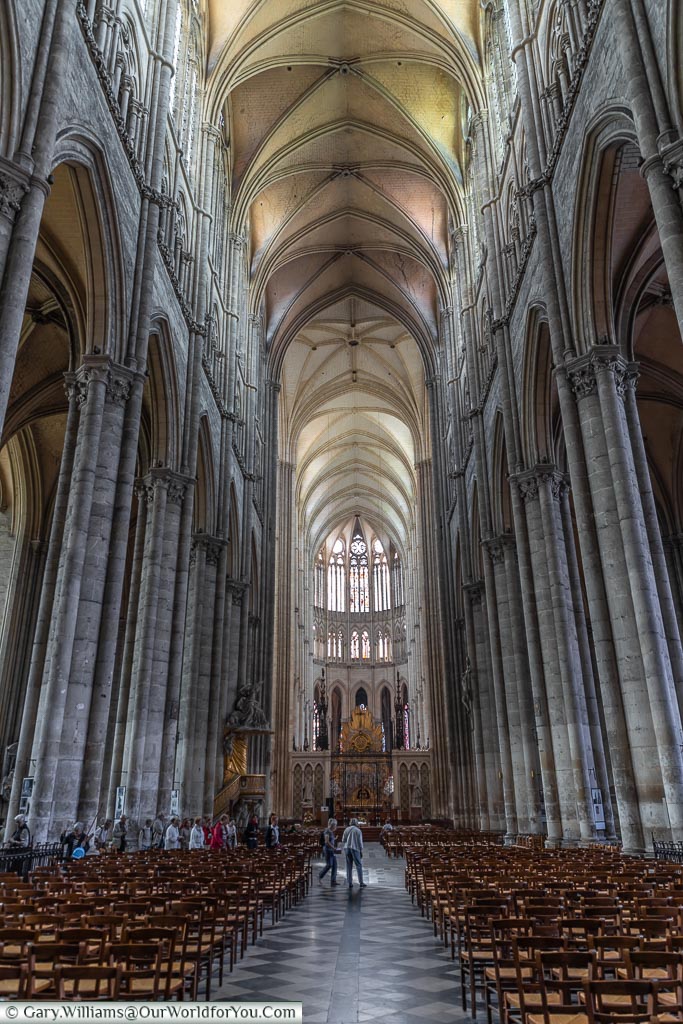 The vaulted nave in the Cathedral, Amiens, France