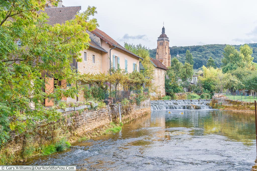 The Cuisance River  flowing through Arbois, France