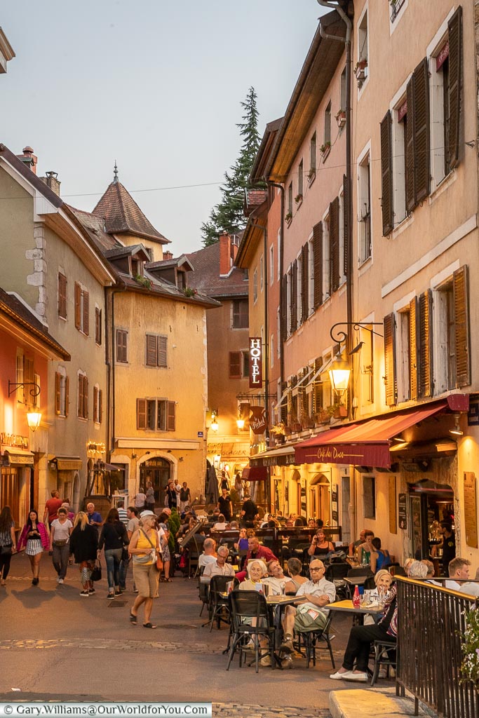Rue Perriere in the evening, Annecy, France