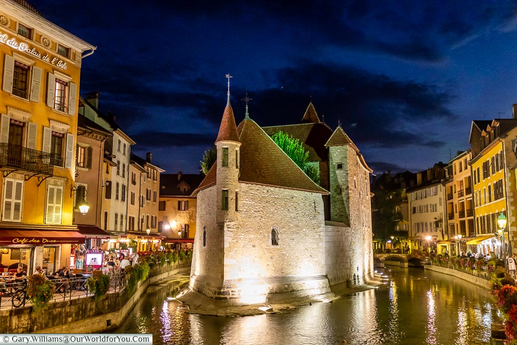 The Palais de l'Isle in the evening, Annecy, France