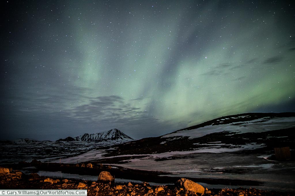 The dancing sky of Northern Lights at Reykjahlíð, Eastern Iceland
