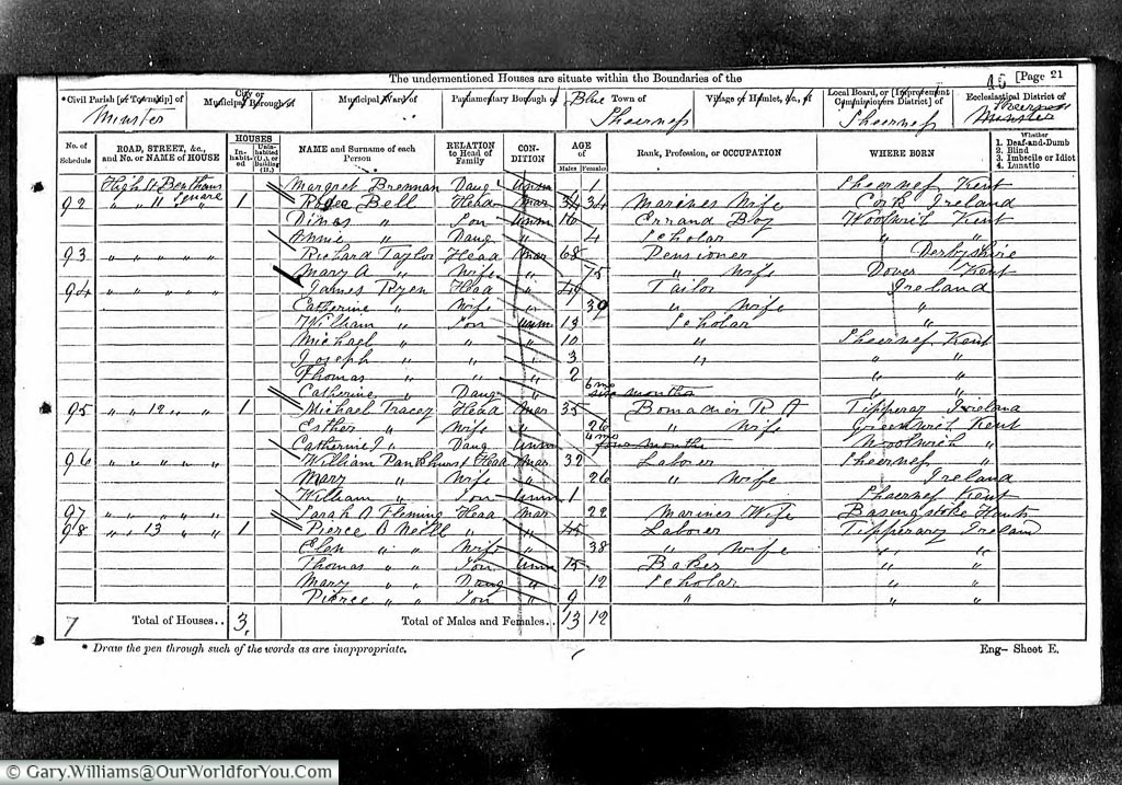 A copy of a Census record