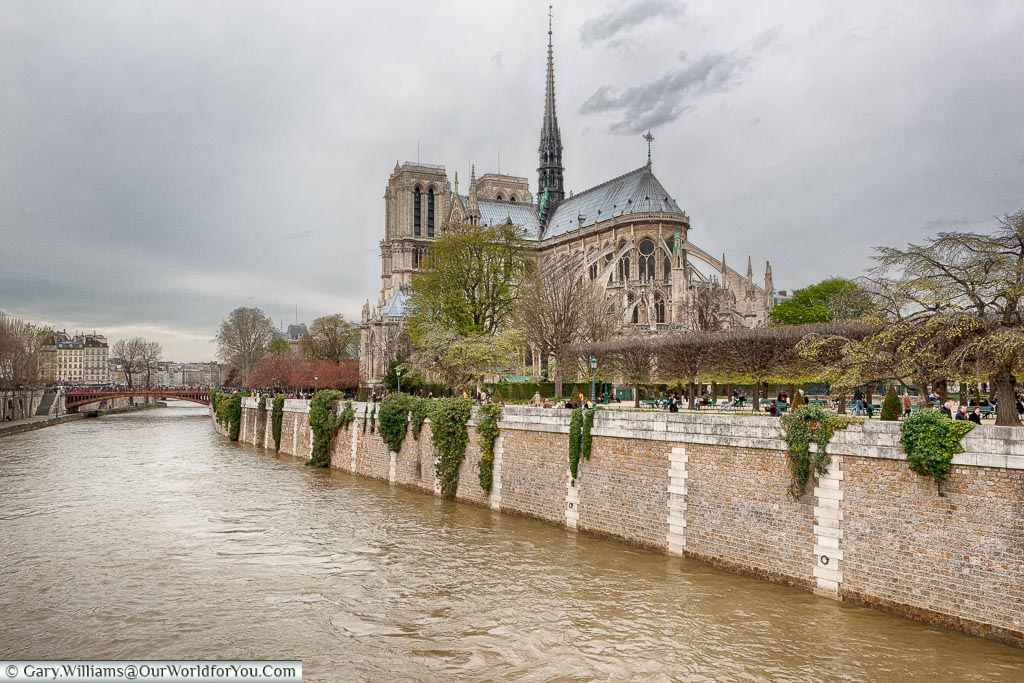 Notre Dame alongside the Seine, Paris, France