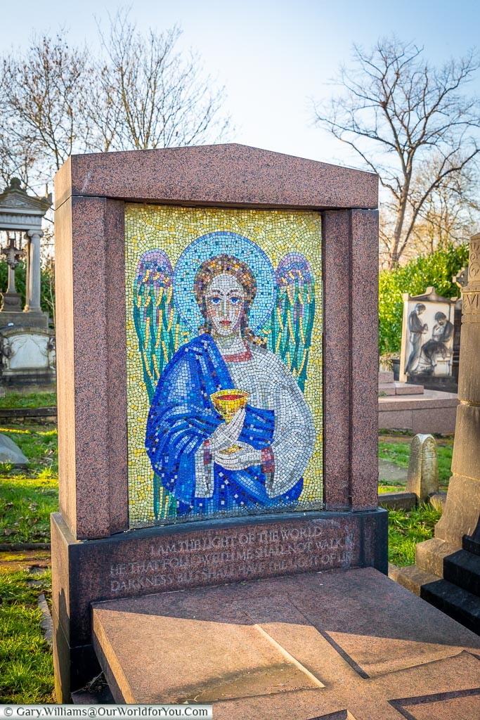 A striking Greek headstone, West Norwood Cemetery, London