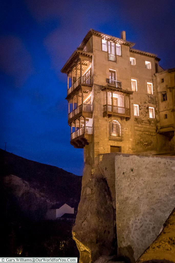 Casas Colgadas at night, Cuenca, Spain