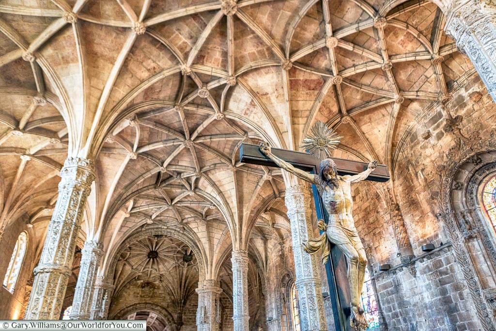 The ceiling of Santa Maria Church, Lisbon, Portugal