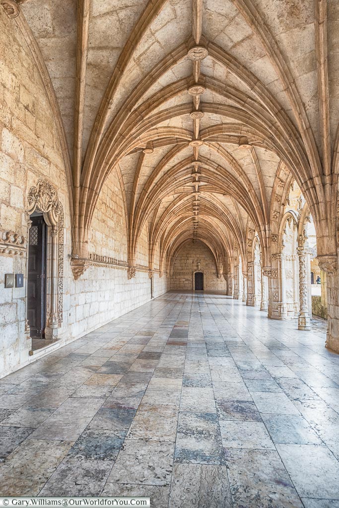 The cloisters of Mosteiro dos Jerónimos, Lisbon, Portugal