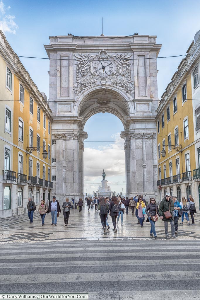 Rua Augusta - looking back at the arch, Lisbon, Portugal
