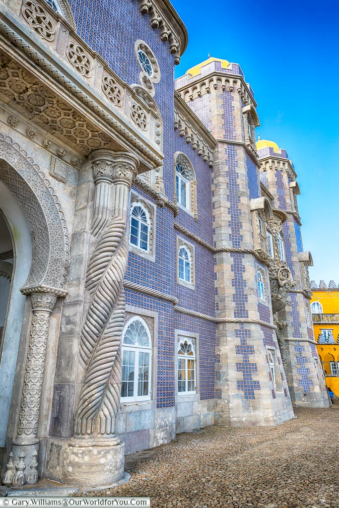 The detail in the Palace of Pena, Sintra, Portugal