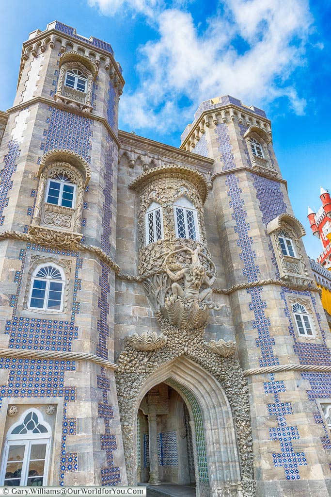 Triton over the gateway, The Palace of Pena, Sintra, Portugal