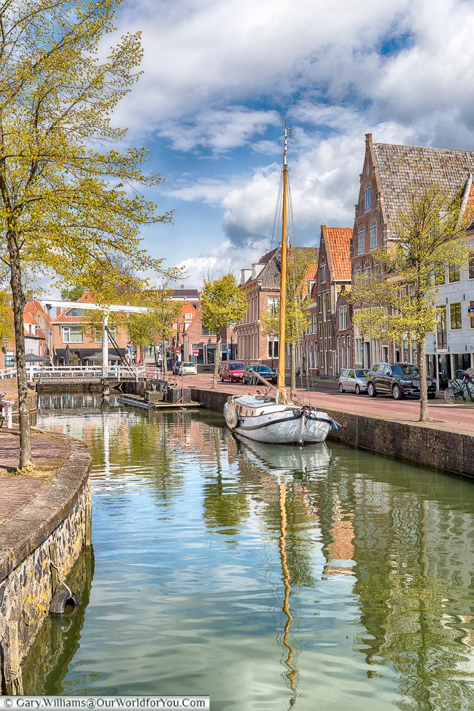 A quiet canal in Hoorn, Holland, Netherlands