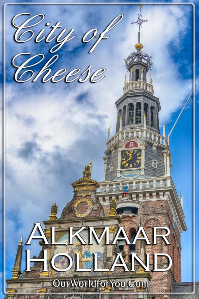 The close-up of the tower, Alkmaar, Holland, Netherlands