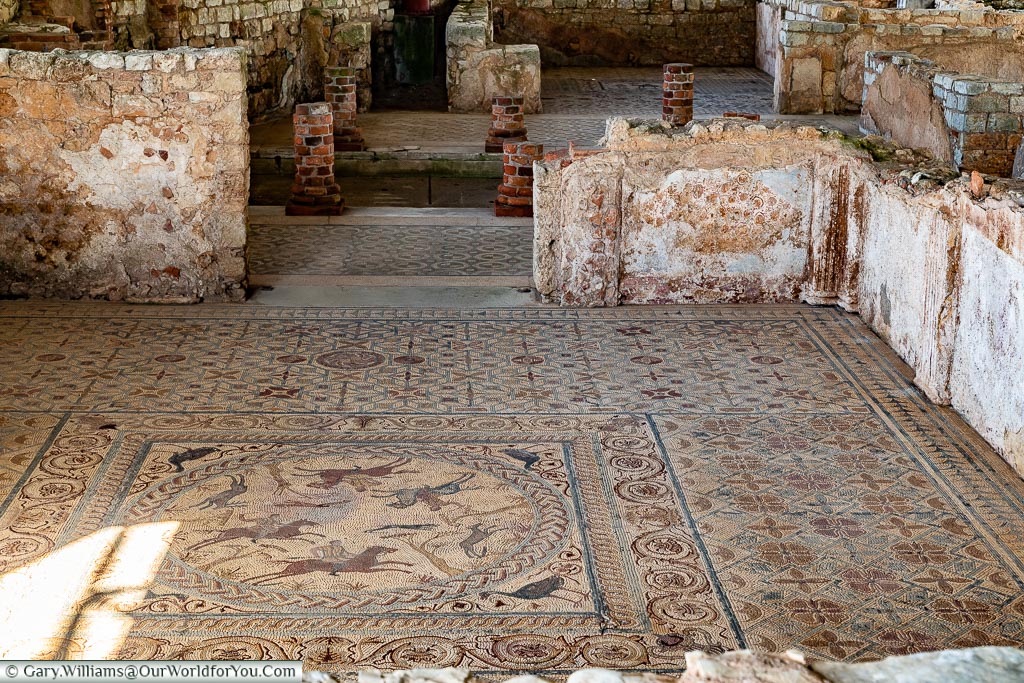 Detailed mosaic, Conímbriga, Portugal