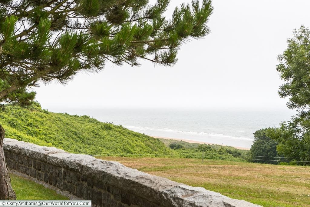 The view of 'Omaha' beach from the Normandy American Cemetery