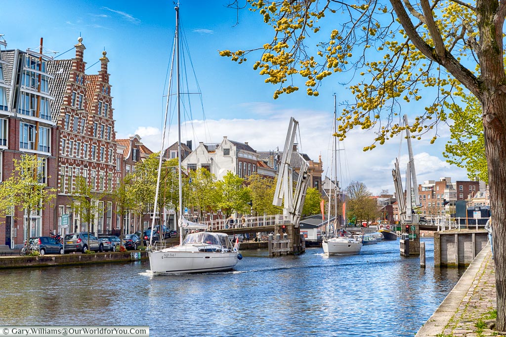Sailing through Haarlem, Holland, Netherlands