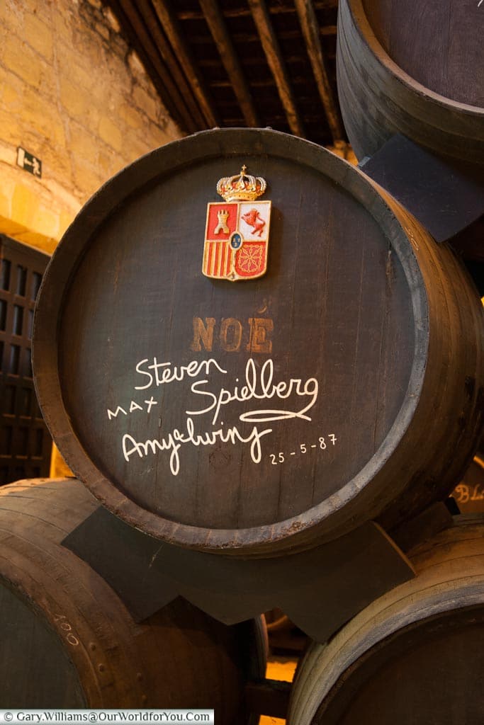 Steven Spielberg's barrel, Tio Pepe, Gonzalez Byass, Jerez, Spain