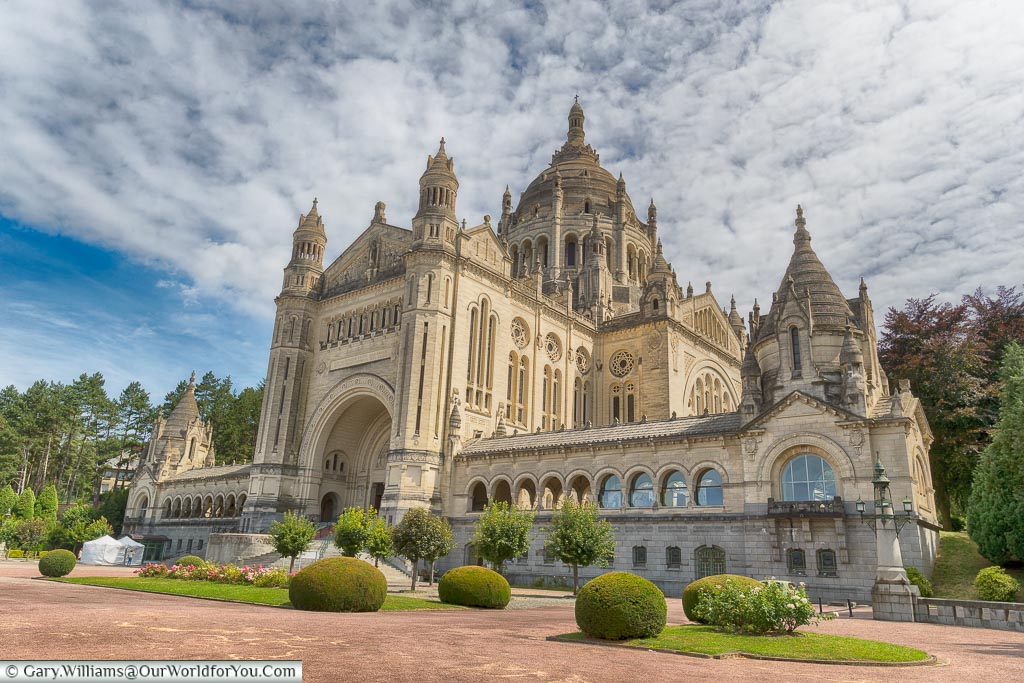 The outside of the Basilica of St. Thérèse of Lisieux, France's second most visited pilgrimage site after Lordes.