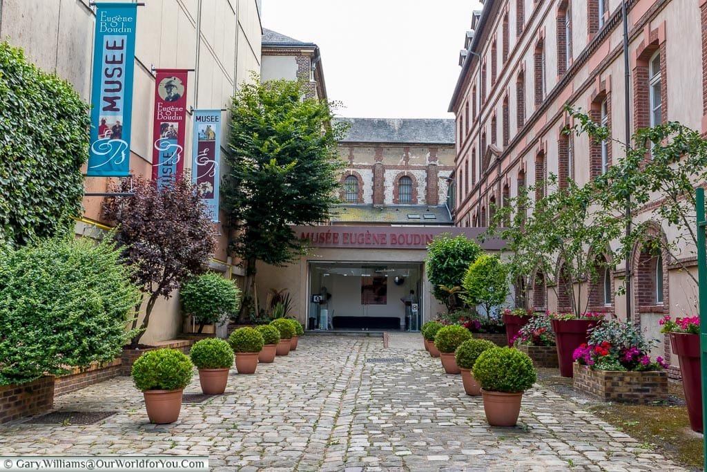 The courtyard in front of the Boudin Museum in Honfleur.