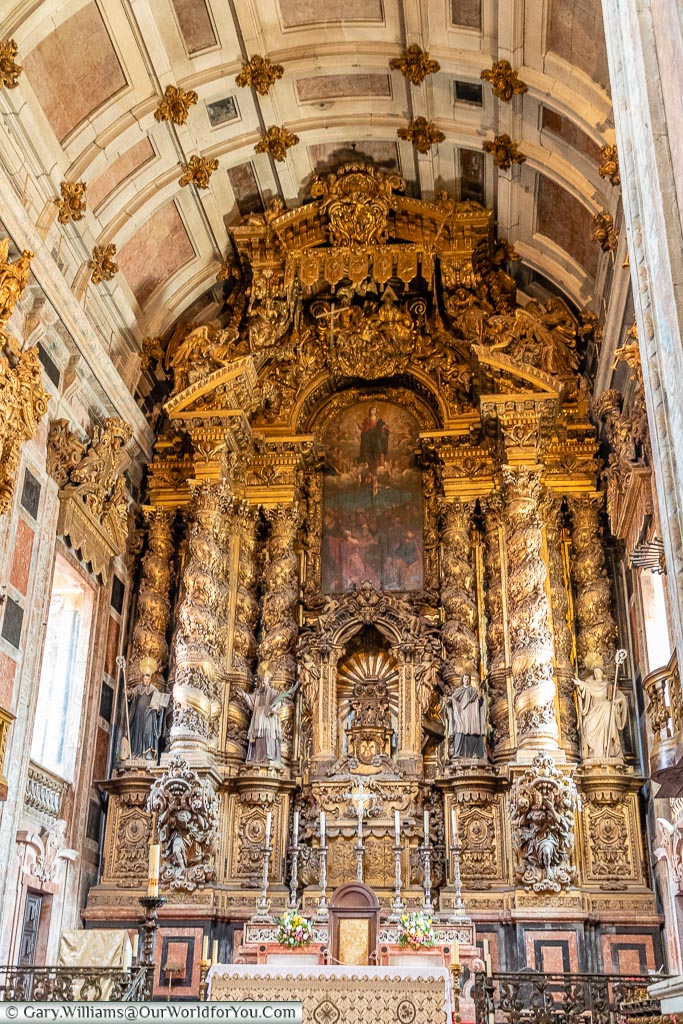 The altar in the Cathedral, , Porto, Portugal