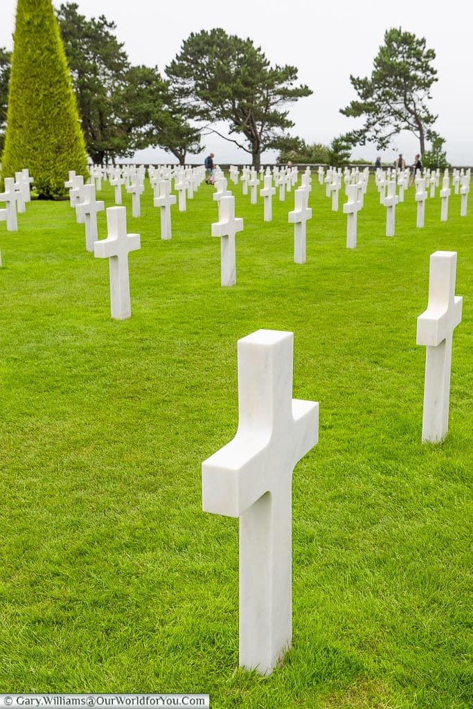 Headstones as far as you can see, Normandy American Cemetery and Memorial, Normandy, France