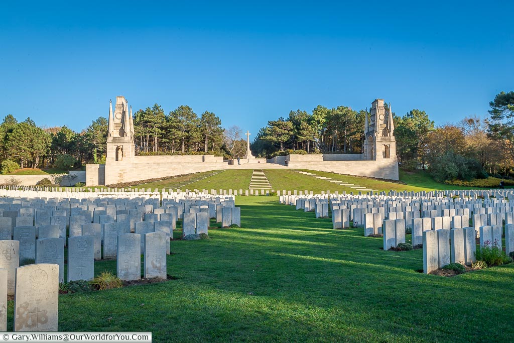 The imressive Étaples Military Cemetery, France