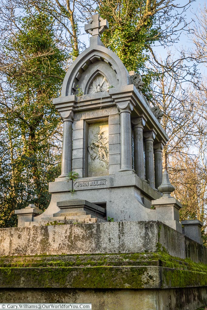 The tomb of John Allan, Nunhead Cemetery, London, England, UK