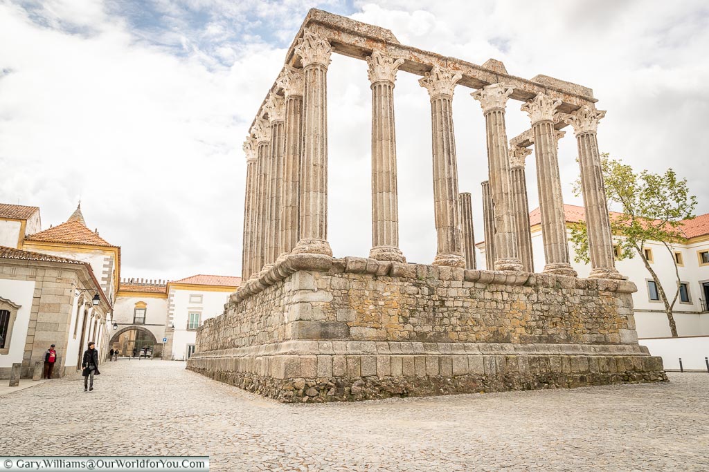 The remains of the Roman Temple, Évora, Portugal