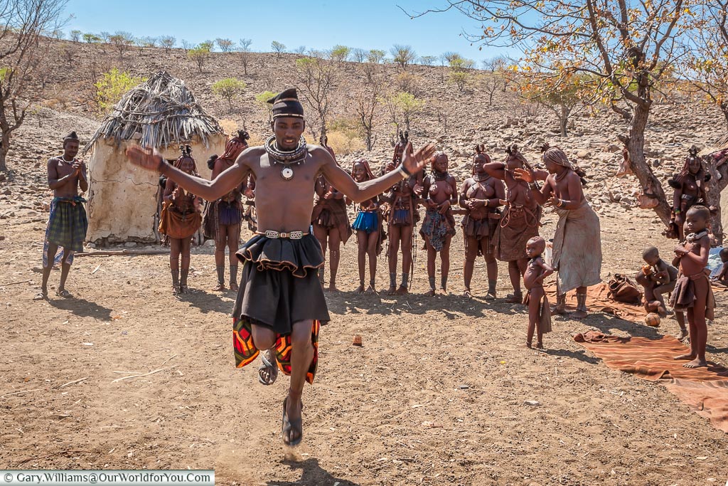 A tribal dance of the Himba, Damaraland, Namibia