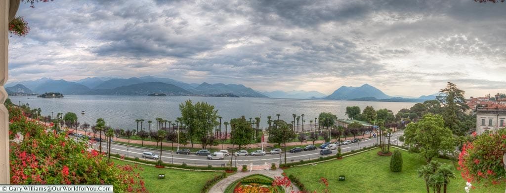 Pano from Regina Palace Hotel, Stresa, lake maggorie, lake, Italy