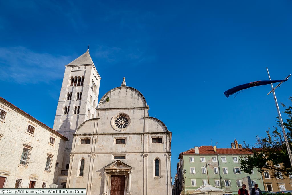 St. Mary's Church under a beautiful blue sky, Zadar, Croatia