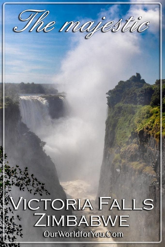 The Pin image for our post - 'The majestic Victoria Falls, Zimbabwe'