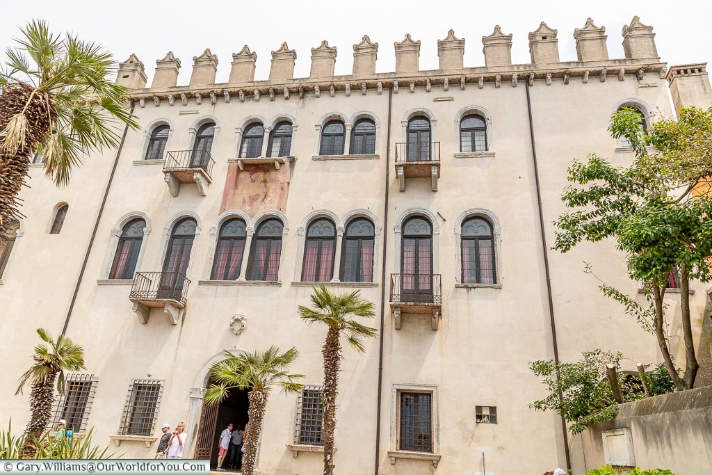 Palazzo dei Capitani from its gardens. A classic 3 storey palace in a grand design.