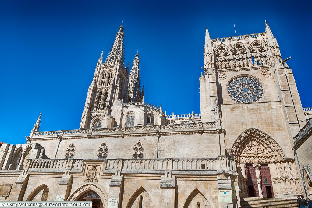 We are looking up at Catherdral in Burgos.