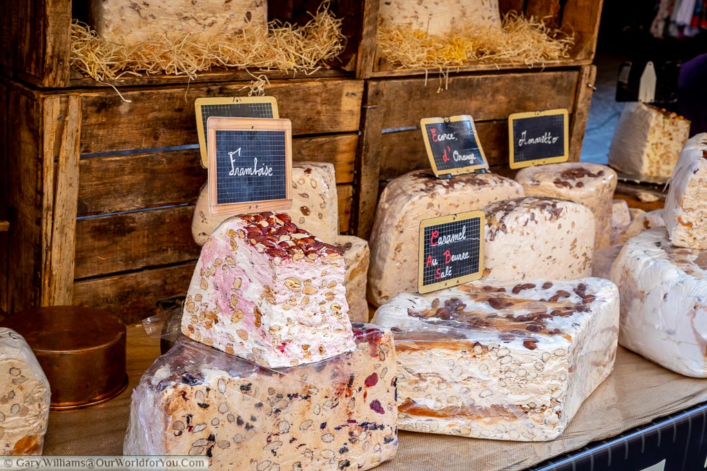 Nougat on the market stall, Annecy, France