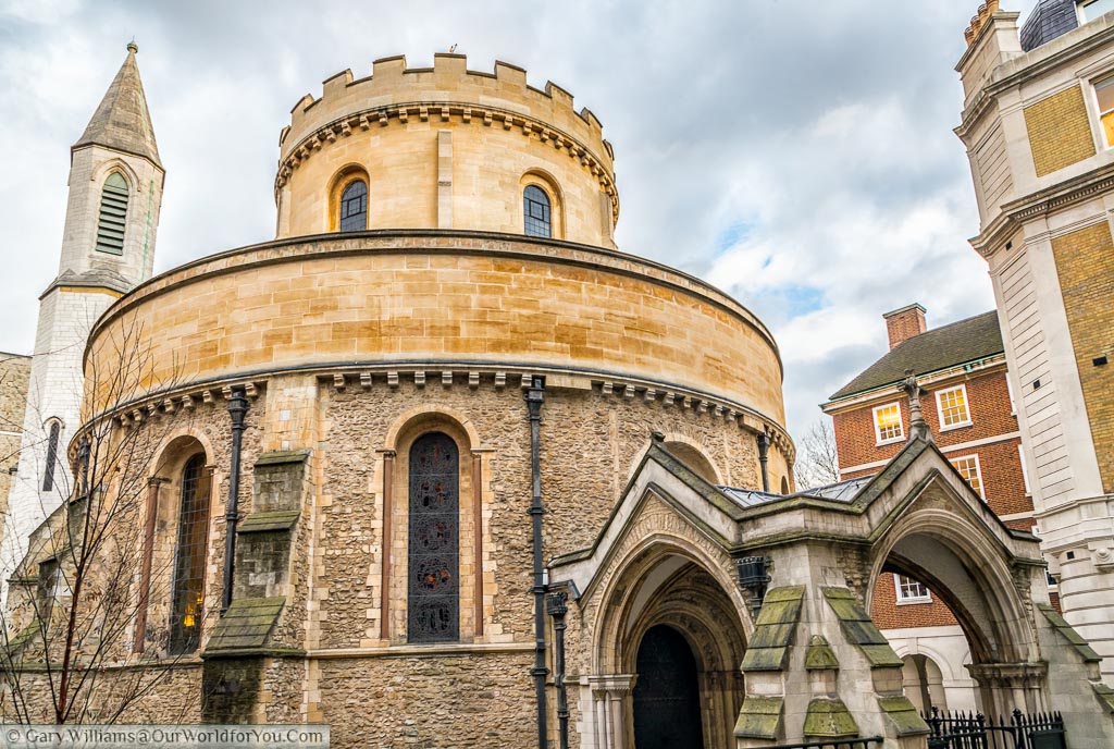 Circular Chapel of the Temple Church in the City of London. The 12th century church has been lovingly restored after being heavily damaged during the Second World war.