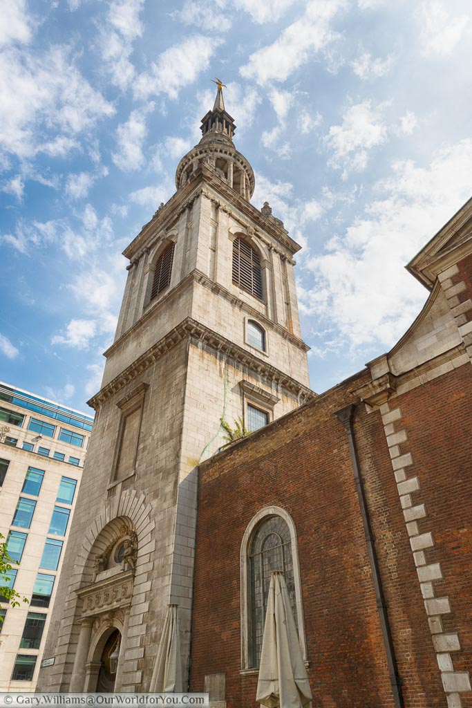 The Bell tower of St Mary-le-bow in the heart of the City of London, home to the famous bow bells.  If you are born within earshot of these bells you can consider yourself a true cockney.