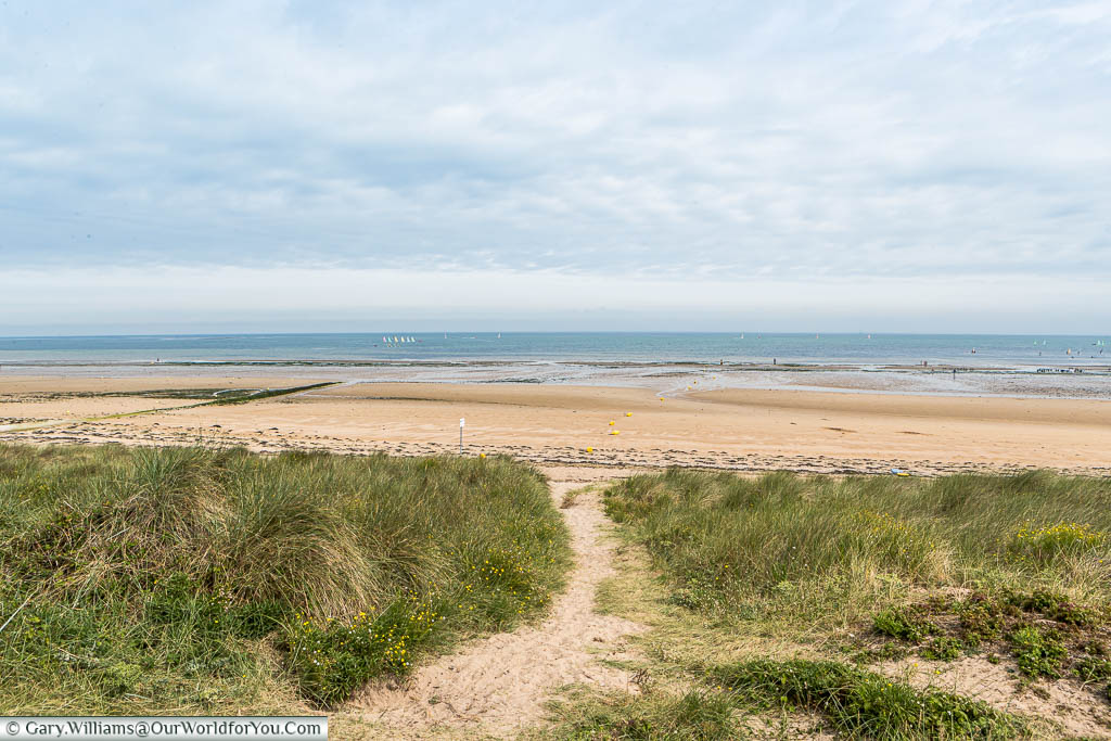 A view of a sandy beach in Normandy, France.  This stretch of beach was known as 'Juno' and was captured by the Canadians in the D-Day Landings of 1944.