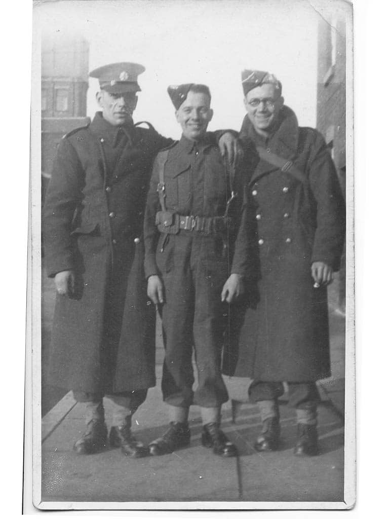 A shot of Pop with two of his comrades in their uniforms.