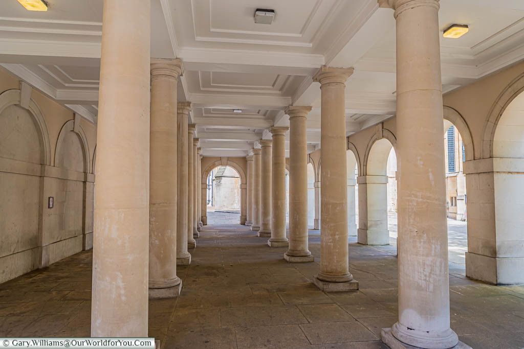 A series of columns found at Inner Temple in London, used in a scene for the Mission Impossible: Rogue Nation.
