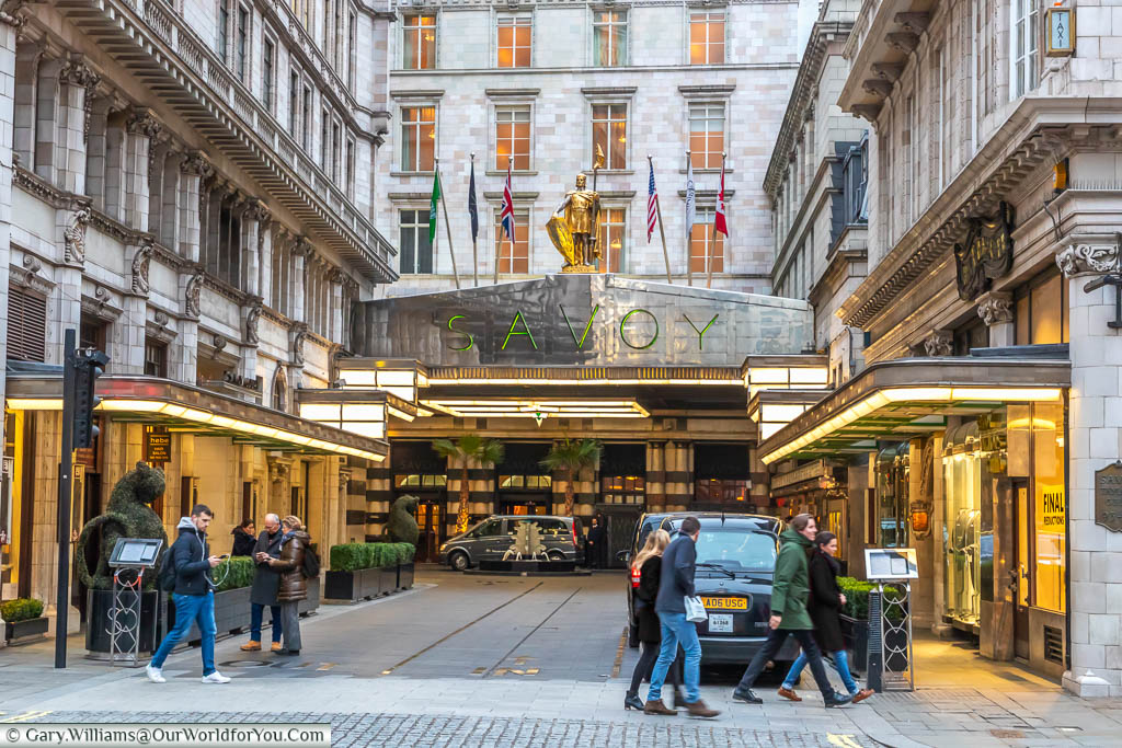The road leading to the entrance of the Savoy Hotel in London, and the final scene of the movie the Long Good Friday.