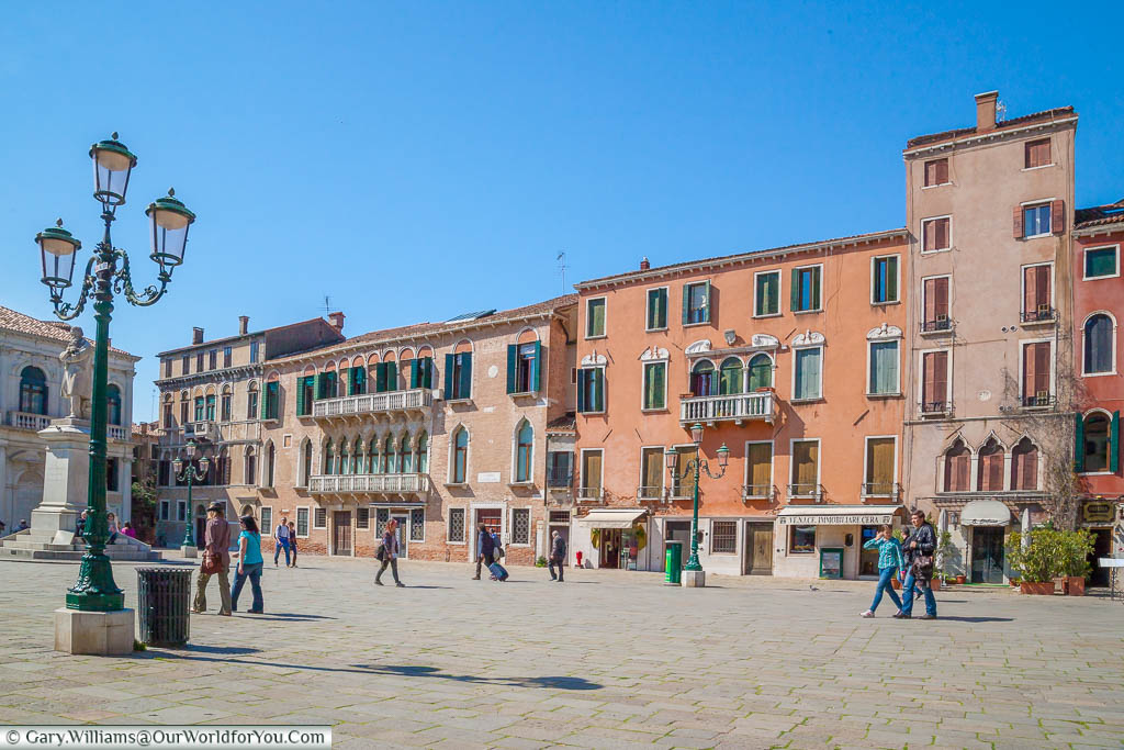 The Campo Santo Stefano an expansive, lively square.