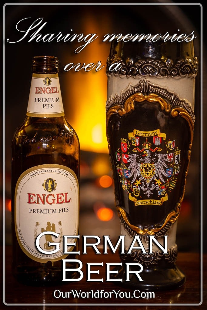 The Pin image for our post - 'Sharing memories over a German beer'