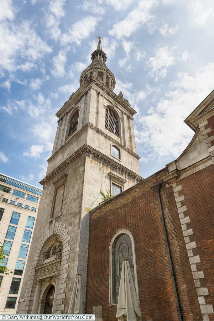 The Bell tower of St Mary-le-bow in the heart of the City of London, home to the famous bow bells. If you are born within earshot of these bells you can consider yourself a true cockney.