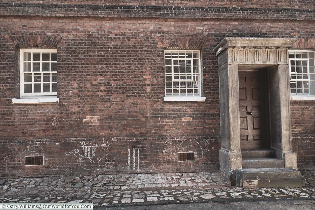 The brick-built facade to buildings now used on TV & movie in period pieces shot at the Historic Dockyard Chatham