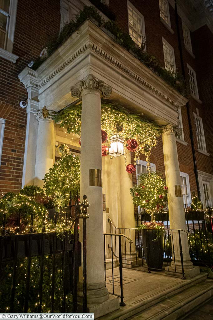 A beautifully decorated ornate entrance in London's Mayfair