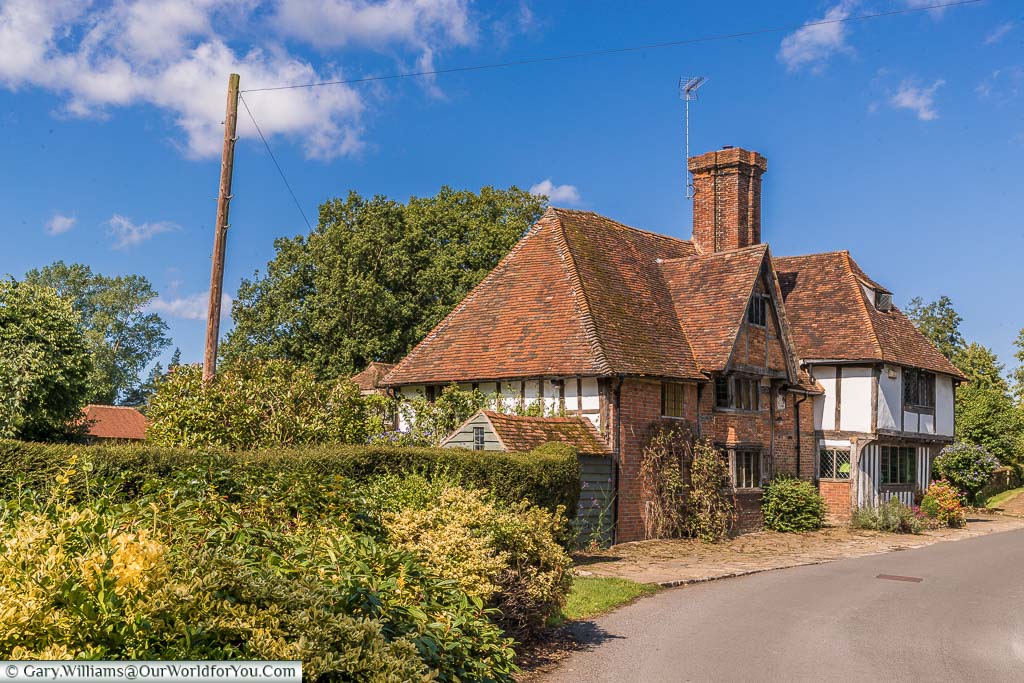 A half-timbered home, probably dating from the Tudor period, on the outskirts of the village of Smarden, Kent