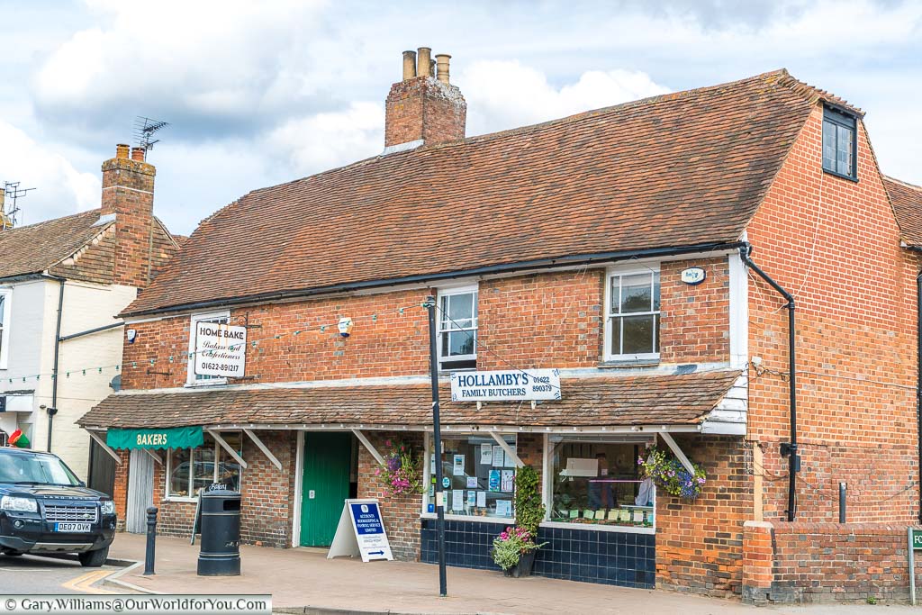 A traditional butchers next to a traditional bakers on the High Street in Headcorn