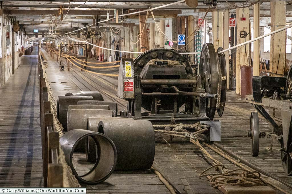 The view along the quarter-mile rope run inside the ropery at Chatham Dockyard